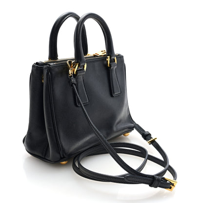 Prada Saffiano Micro Galleria Double Zip Tote Black 3 of 9