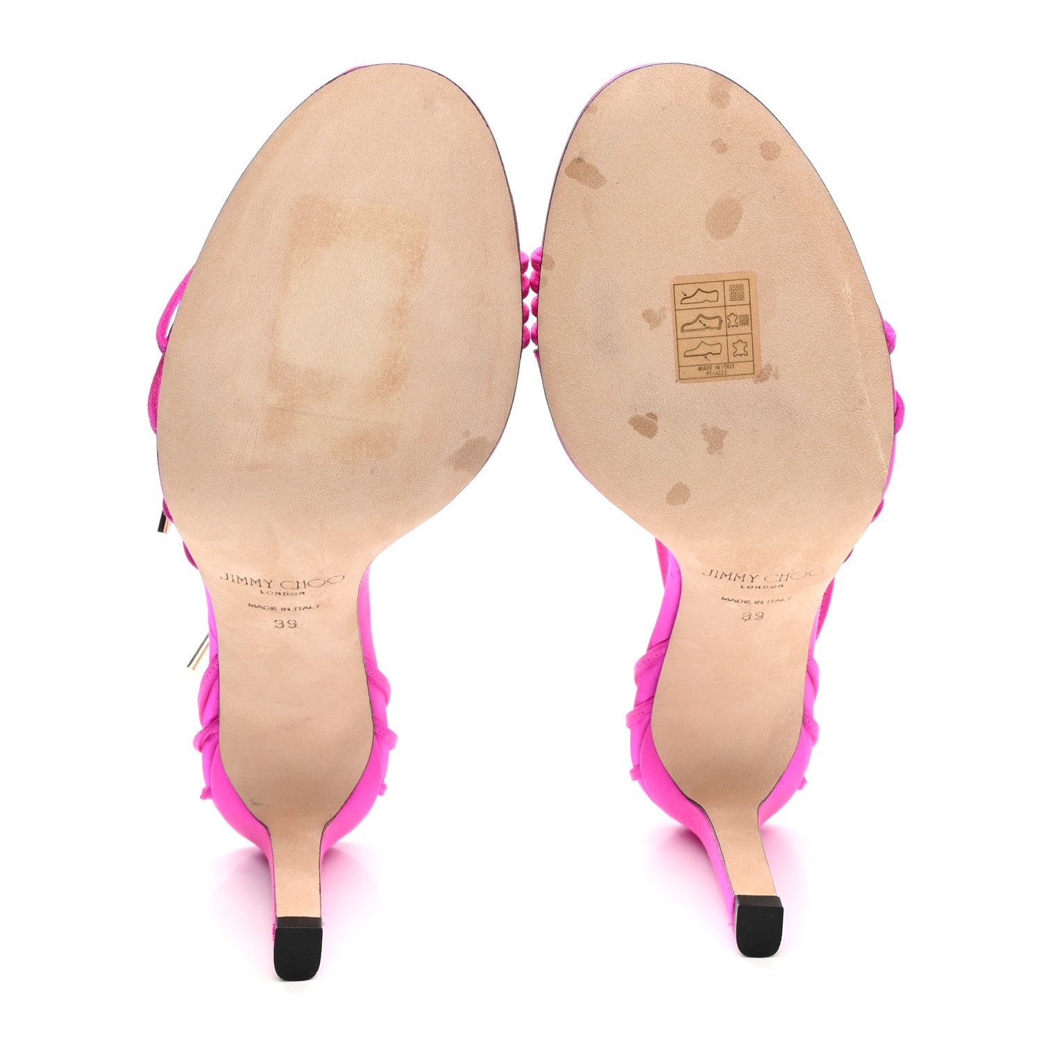 Jimmy Choo Satin Anita 85 Sandals 39 Fuchsia 5 of 11