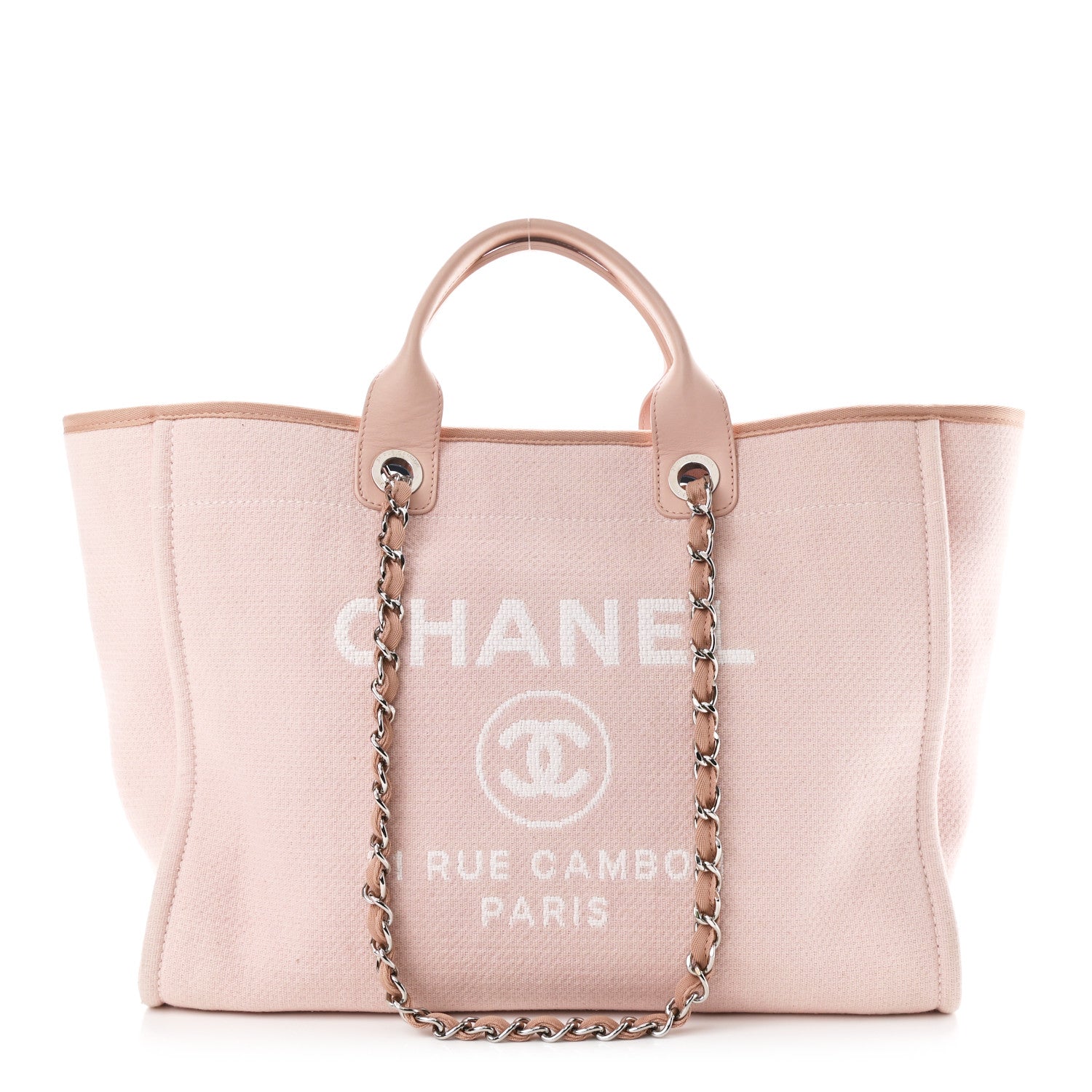 Chanel Canvas Medium Deauville Tote Light Pink 1 of 10