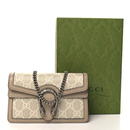 Gucci GG Supreme Monogram Textured Dollar Calfskin Super Mini Dionysus Shoulder Bag Beige Mystic White Oatmeal 12 of 12