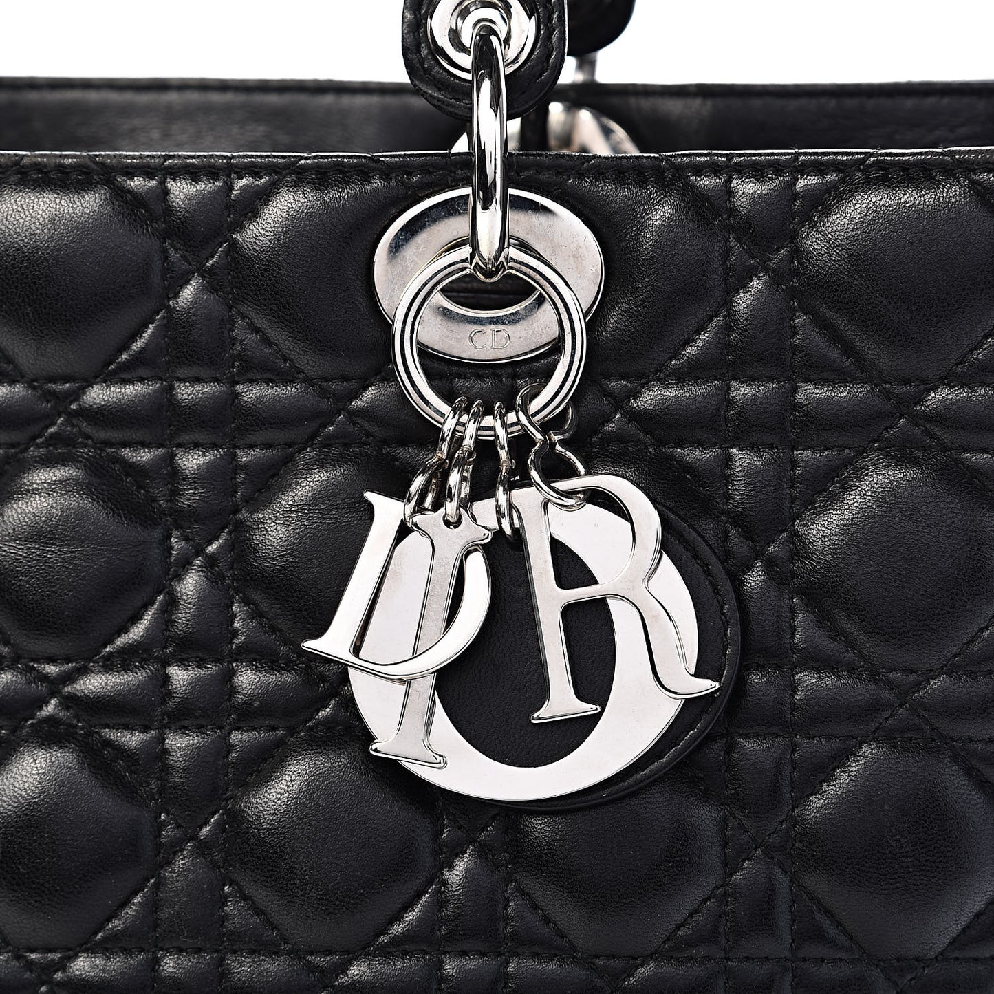 Lambskin Cannage Large Lady Dior Black