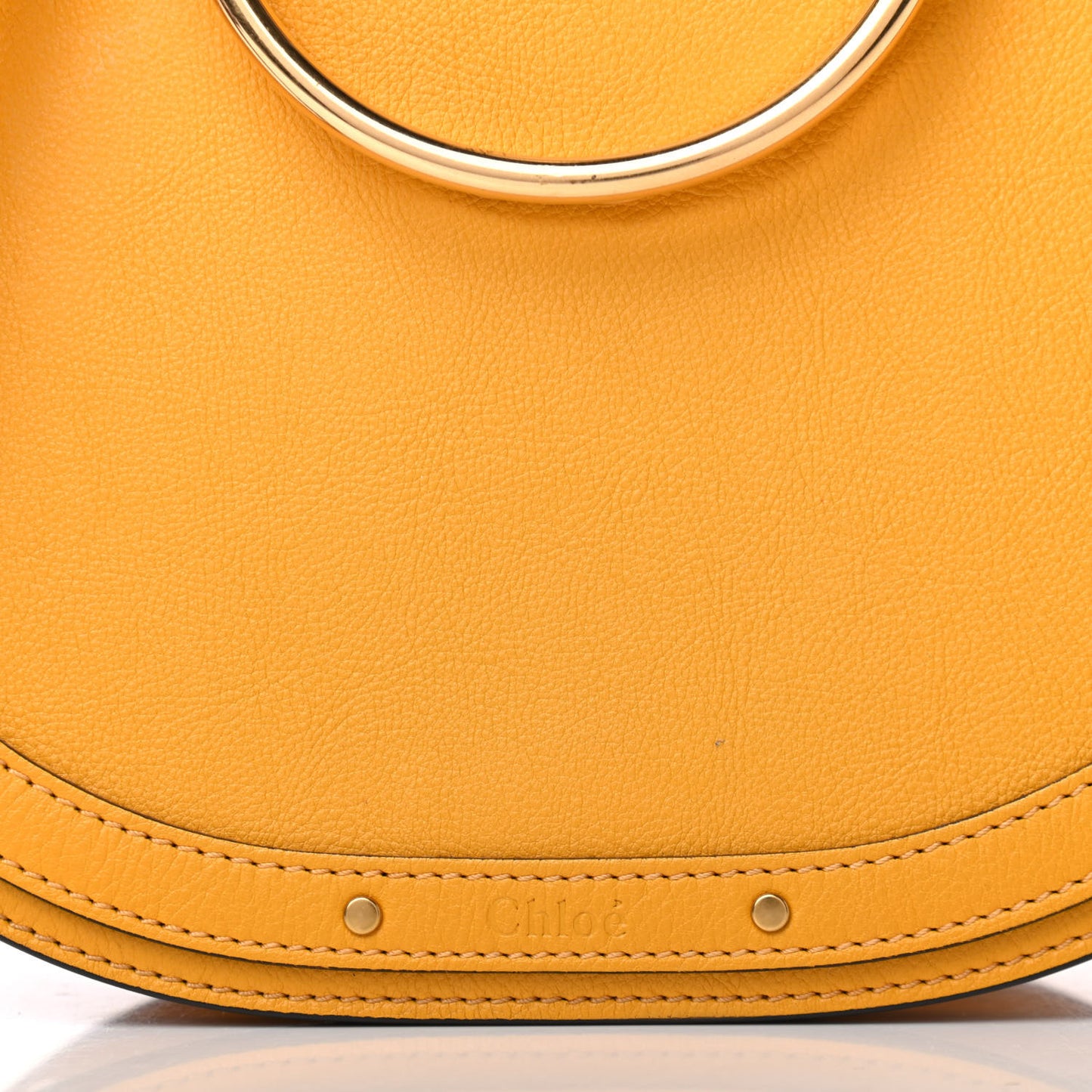 Calfskin Suede Medium Nile Bracelet Bag Dark Ochre