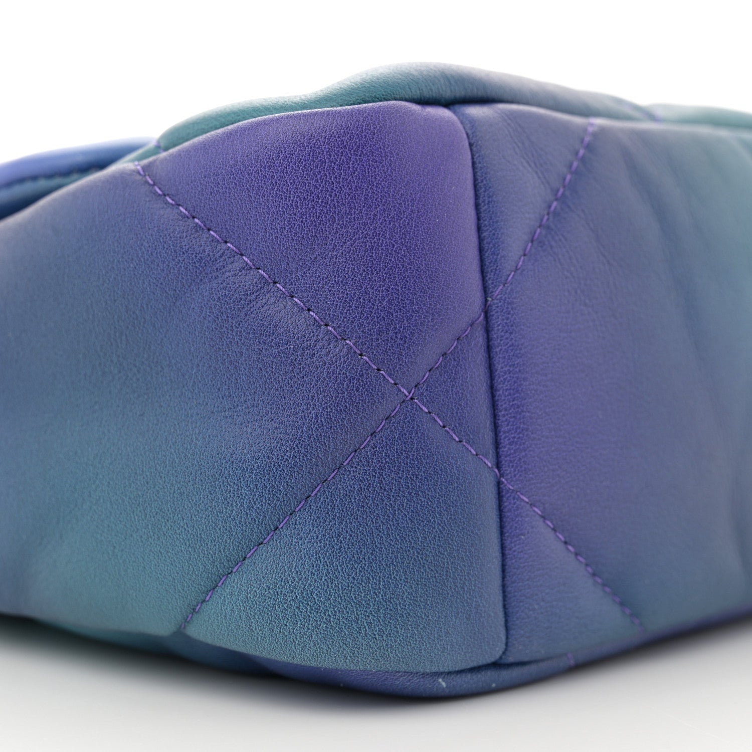 Chanel Tie Dye Calfskin Quilted Medium Chanel 19 Flap Blue Purple 9 of 11