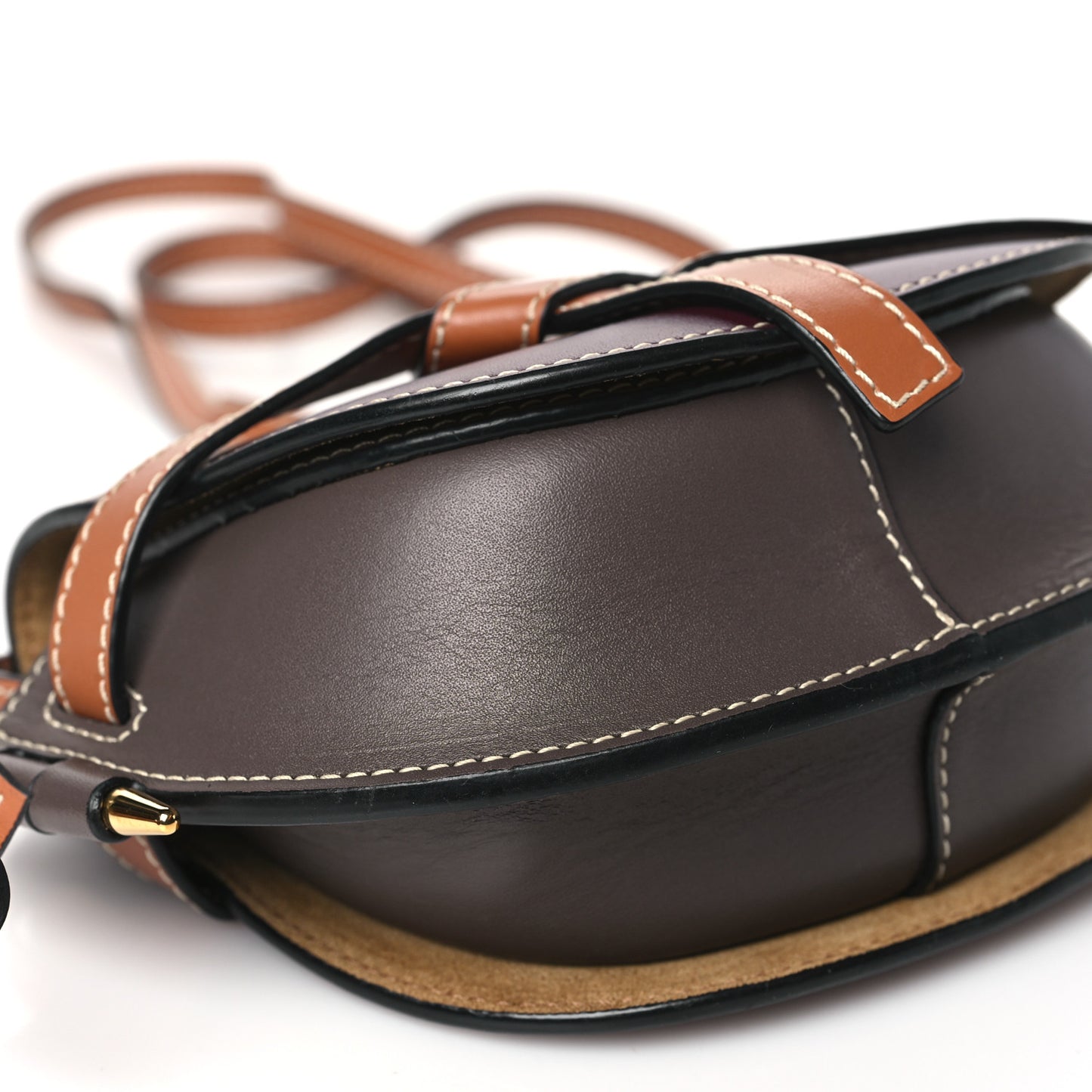 Calfskin Mini Gate Crossbody Bag Oxblood Tan Taupe