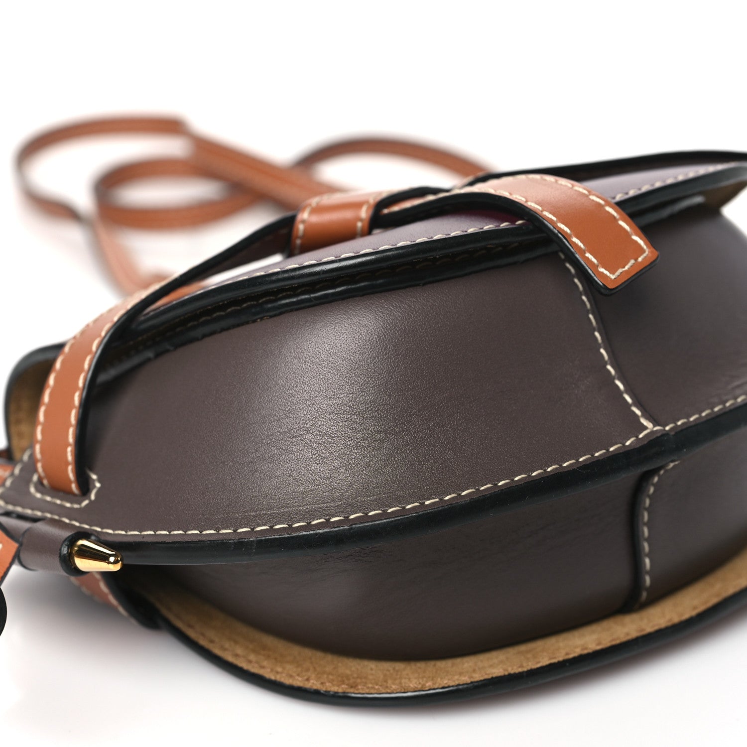 Loewe Calfskin Mini Gate Crossbody Bag Oxblood Tan Taupe 9 of 10