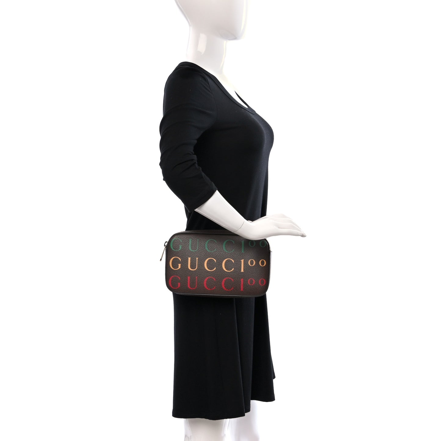 Textured Dollar Calfskin Gucci 100 Aria Belt Bag 80 32 New Acero Multicolor