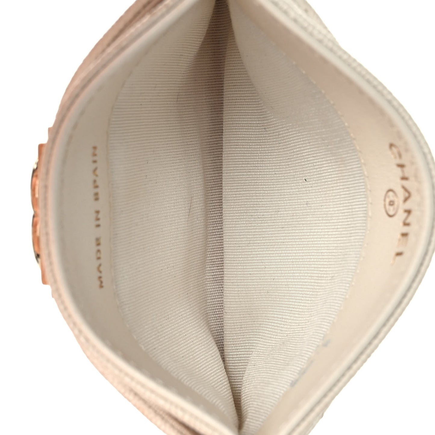 Caviar Chevron Quilted Boy Card Holder White