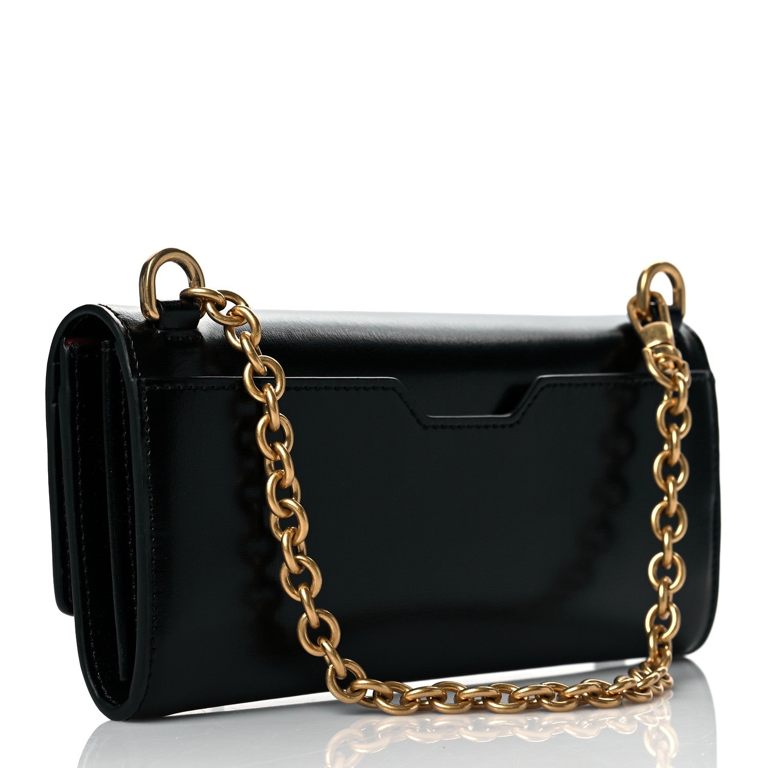Off-White Calfskin Jitney Chain Wallet Black 2 of 8