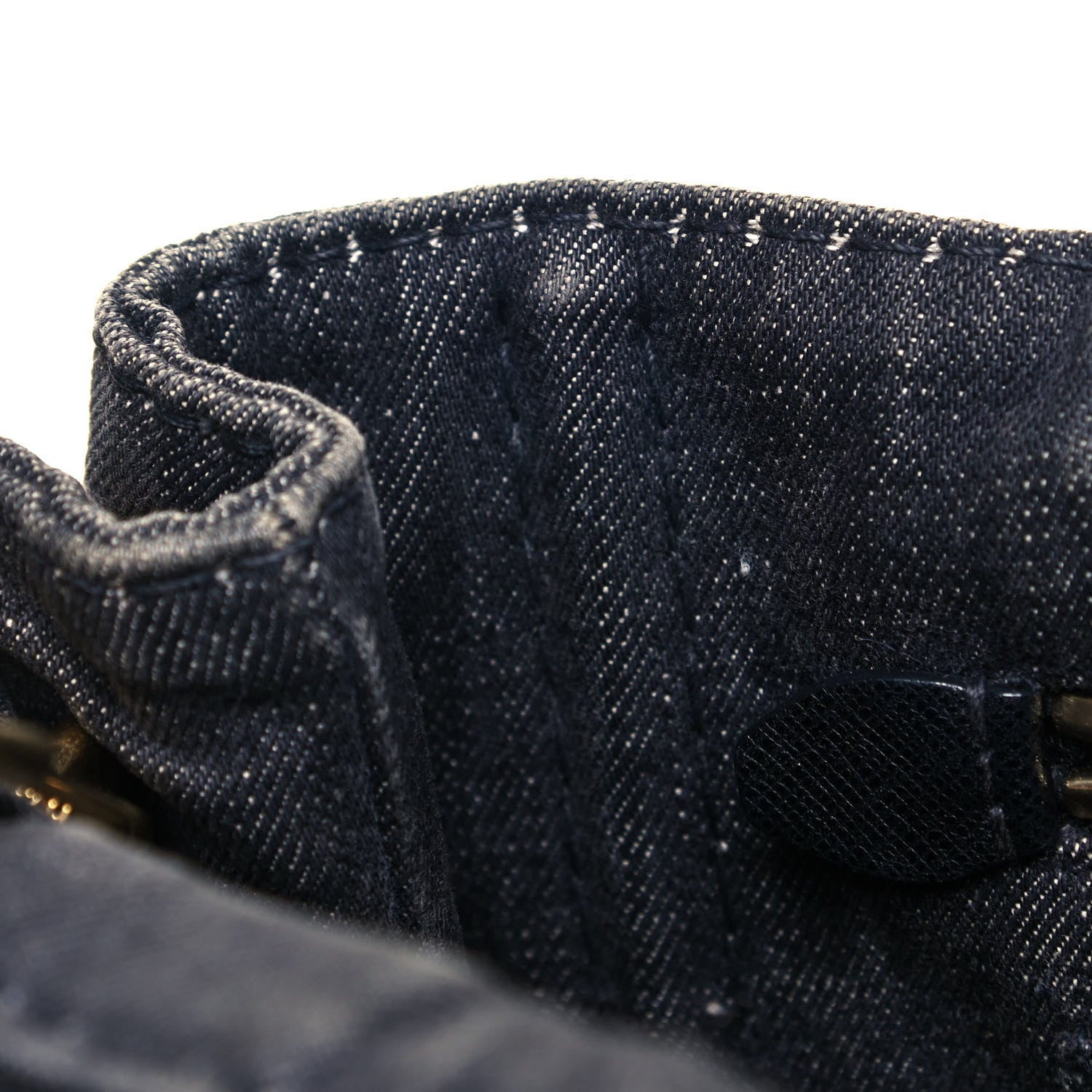 Prada Denim Small Logo Tote Black 14 of 17