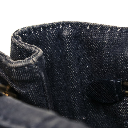 Prada Denim Small Logo Tote Black 14 of 17
