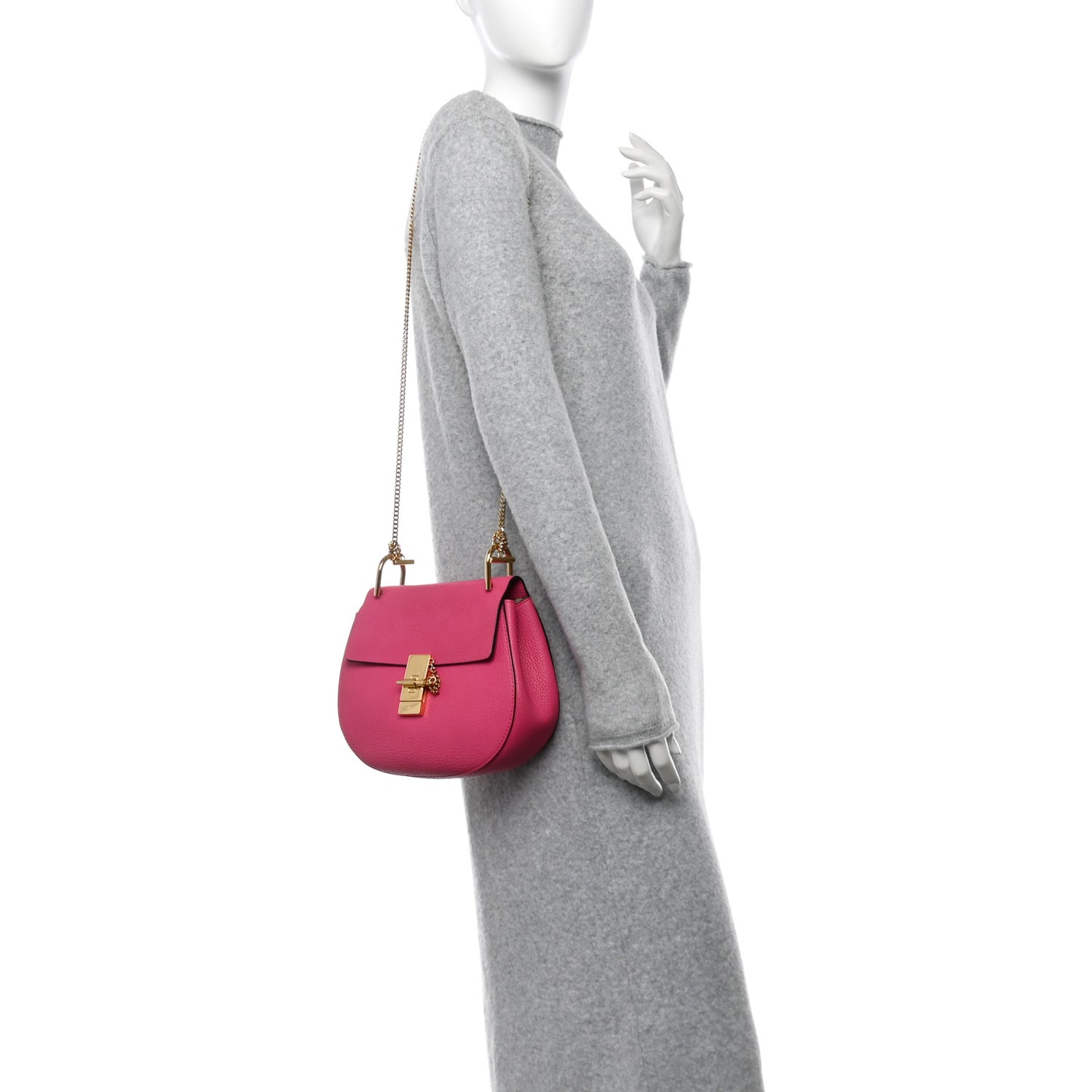 Grained Lambskin Drew Shoulder Bag Dreamy Pink