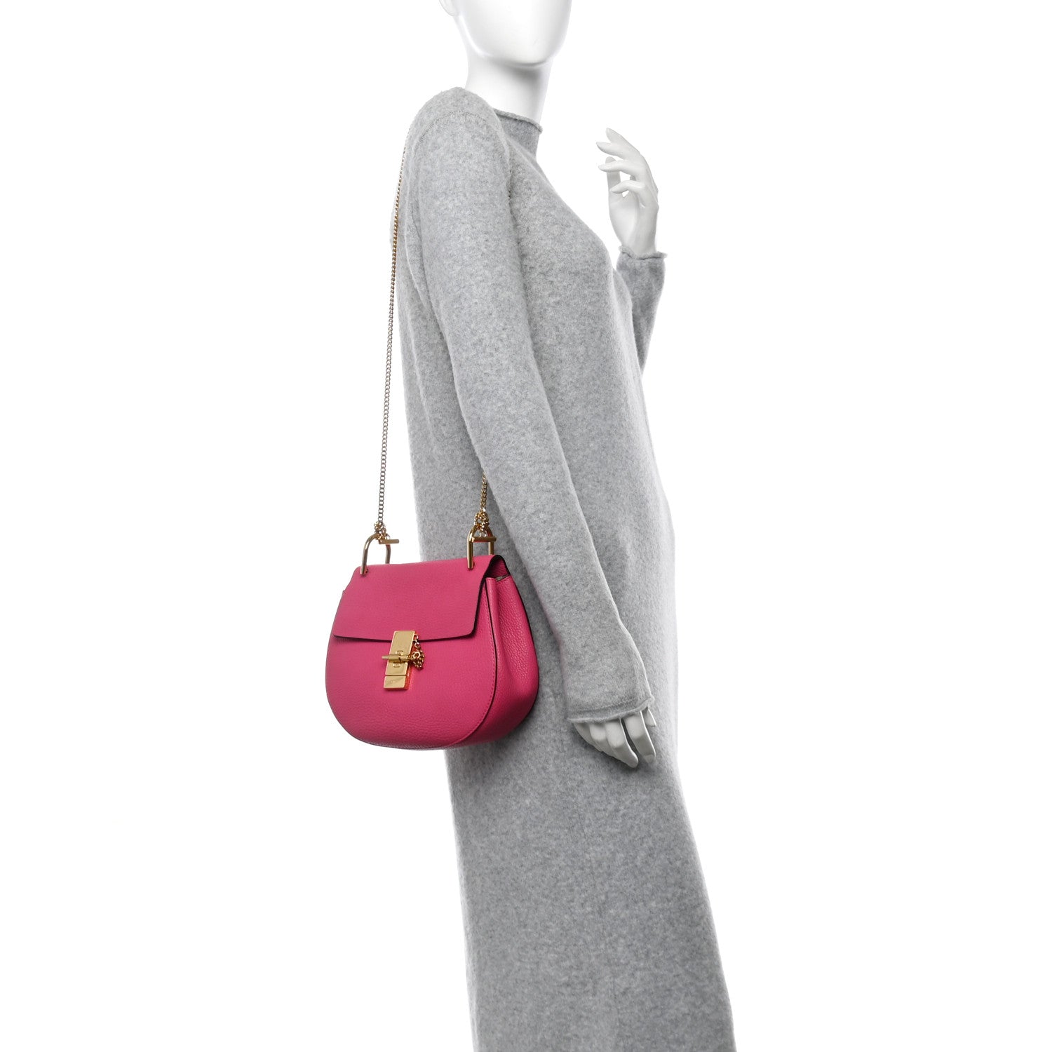 Chloe Grained Lambskin Drew Shoulder Bag Dreamy Pink 2 of 10