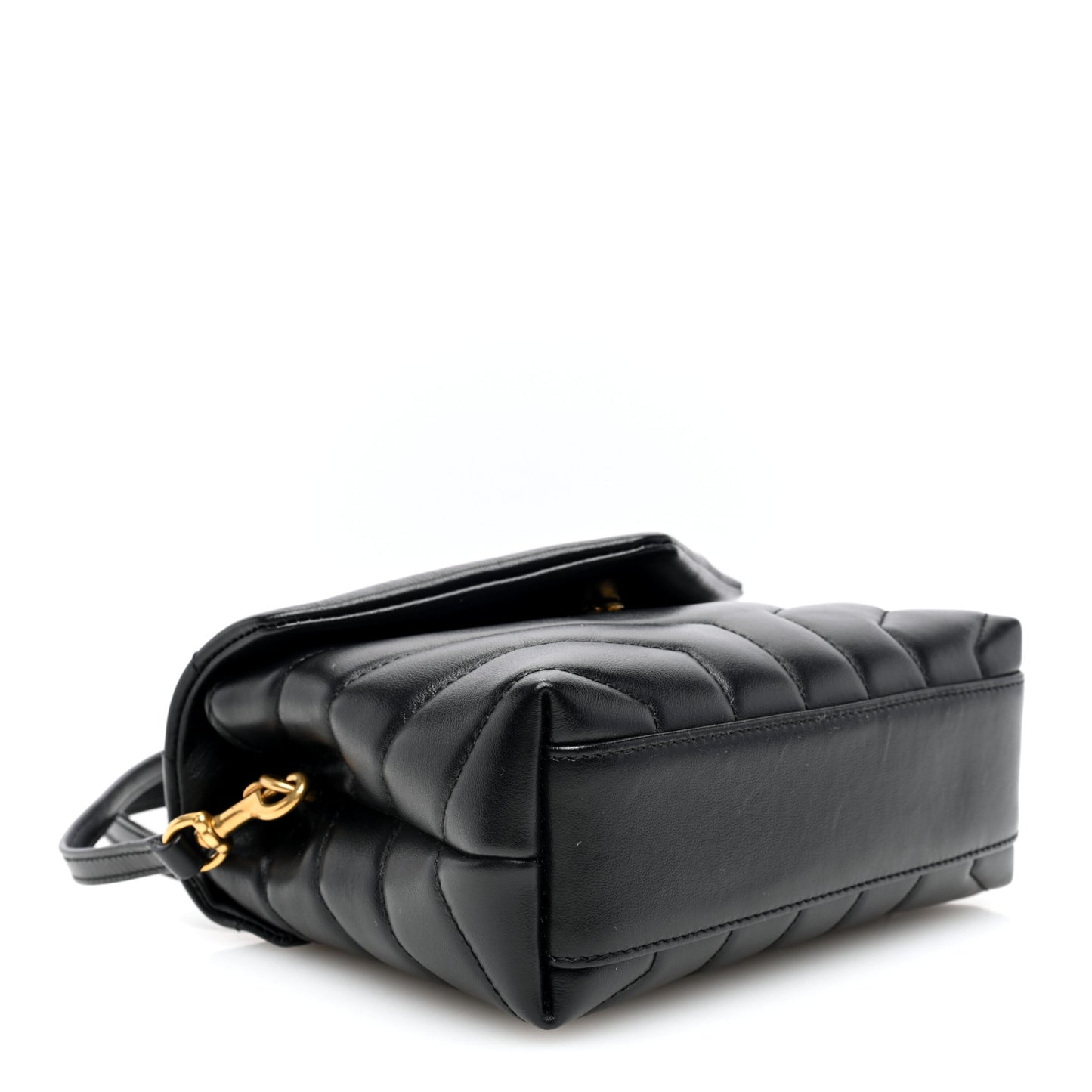 Calfskin Y Quilted Monogram Toy Loulou Crossbody Bag Black