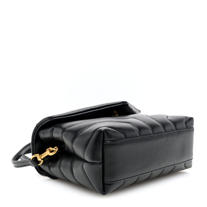 Saint Laurent Calfskin Y Quilted Monogram Toy Loulou Crossbody Bag Black 4 of 10