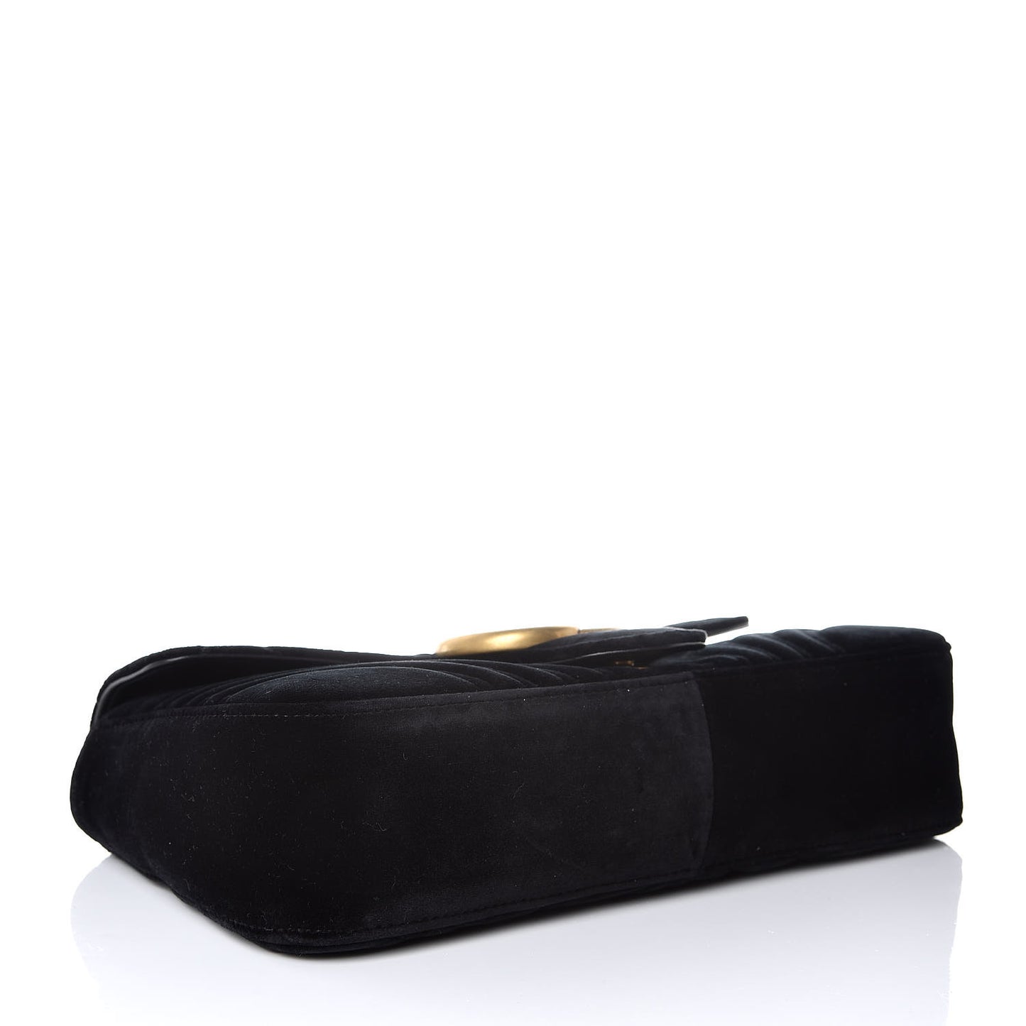 Velvet Matelasse Medium GG Marmont Shoulder Bag Black