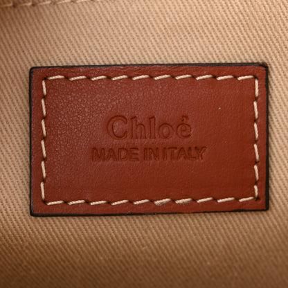 Chloe Cotton Calfskin Small Woody Ribbon Tote White Brown 6 of 12