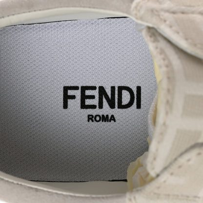 Fendi Fabric Jacquard FF Rainbow Womens Fendi Force Low-Top Sneakers 37 Avorio 8 of 9
