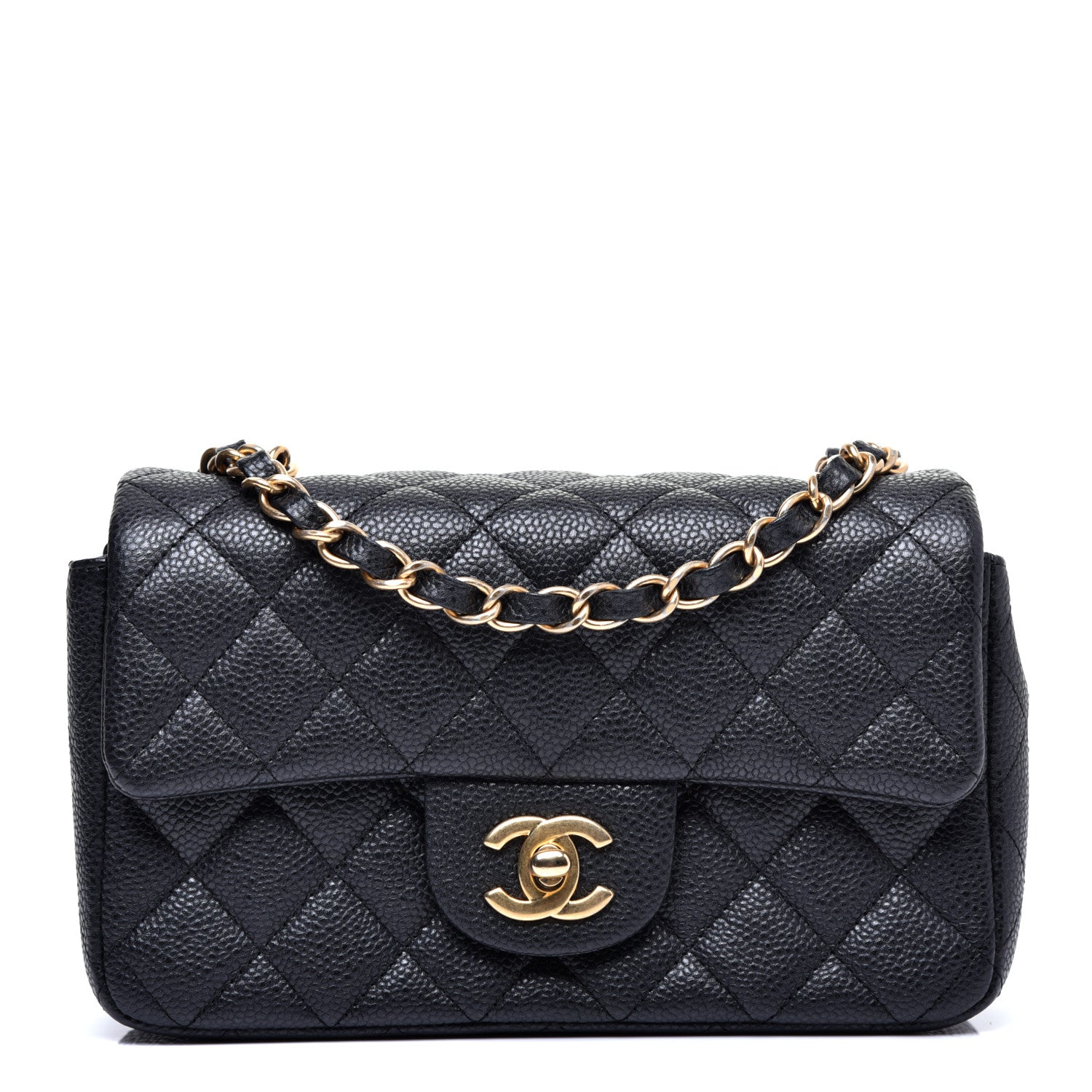 Chanel Metallic Caviar Quilted Mini Rectangular Flap Black 1 of 11