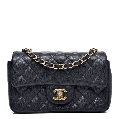 Chanel Metallic Caviar Quilted Mini Rectangular Flap Black 1 of 11