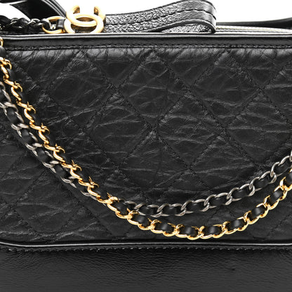 Chanel Aged Calfskin Quilted Medium Gabrielle Hobo Black 7 of 9