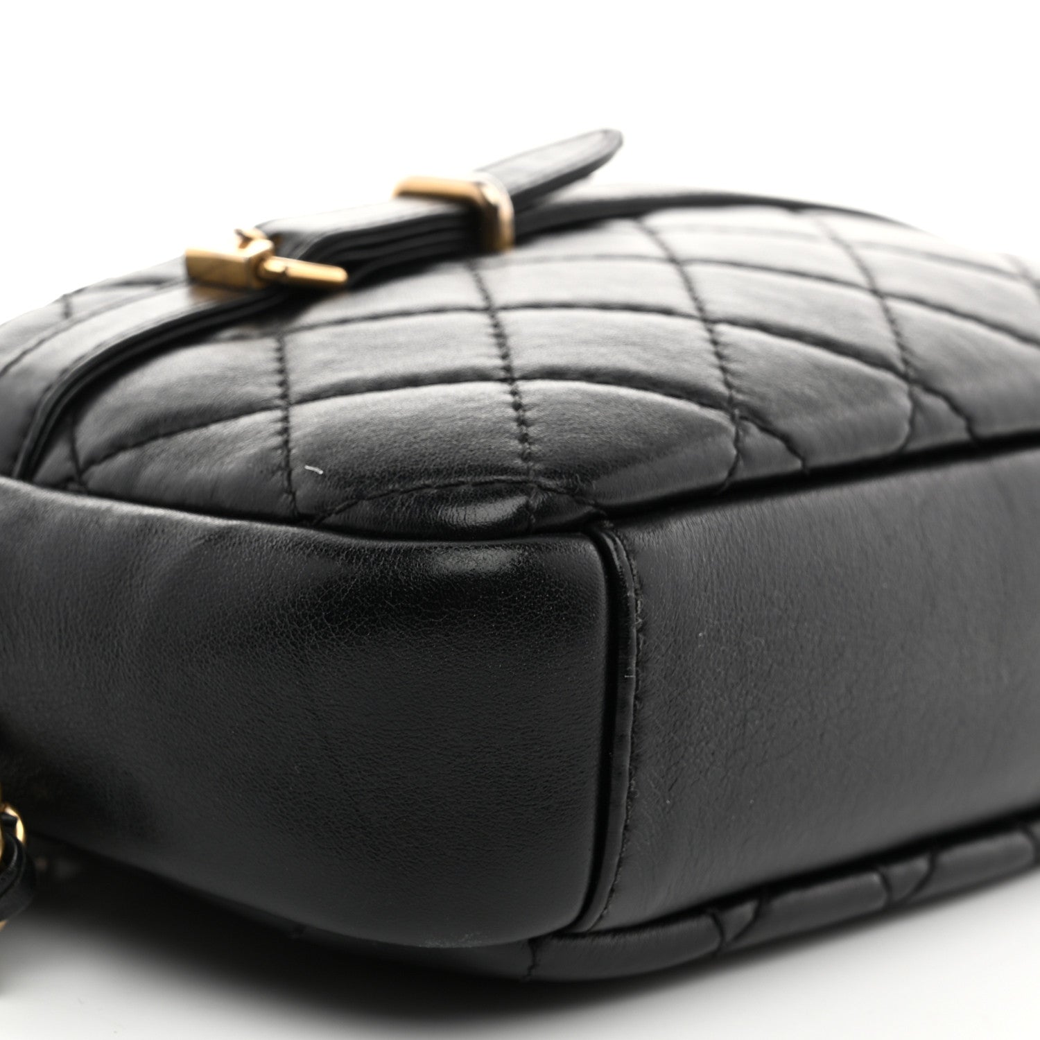 Chanel Lambskin Quilted Medium Buckle Camera Case Bag Black 9 of 10