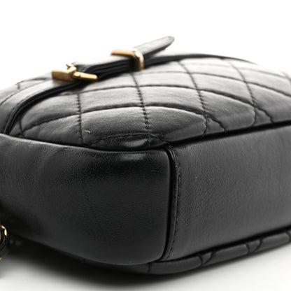 Chanel Lambskin Quilted Medium Buckle Camera Case Bag Black 9 of 10