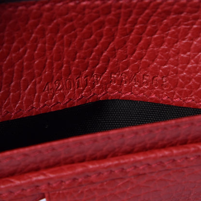 Gucci Monogram Dollar Calfskin Zip Around Compact Wallet Beige Ebony Rosso 7 of 8