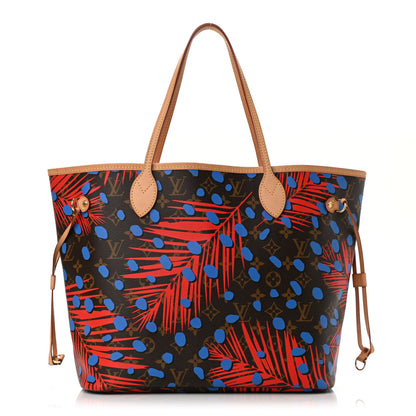 Louis Vuitton Monogram Jungle Dots Neo Neverfull MM Coquelicot Denim 3 of 11