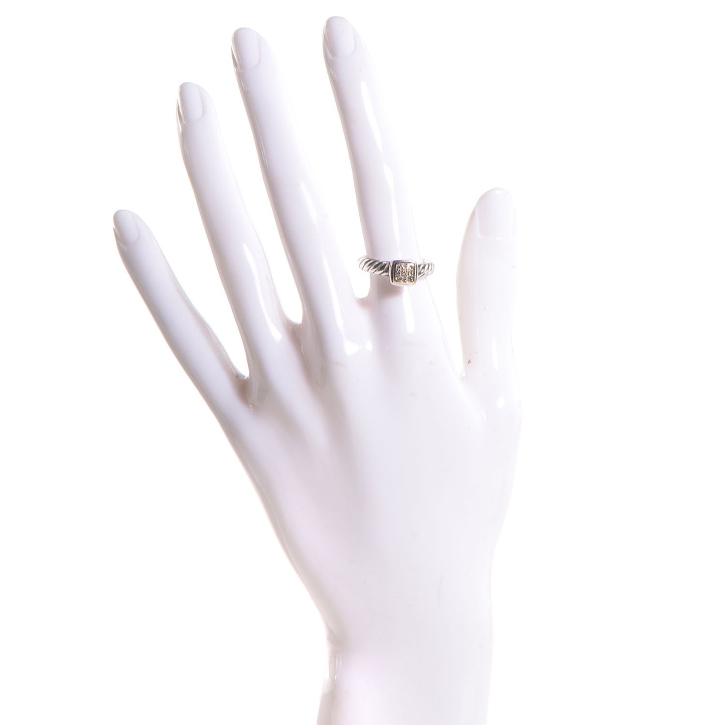 Sterling Silver 18k Gold Cable Ring 5.5