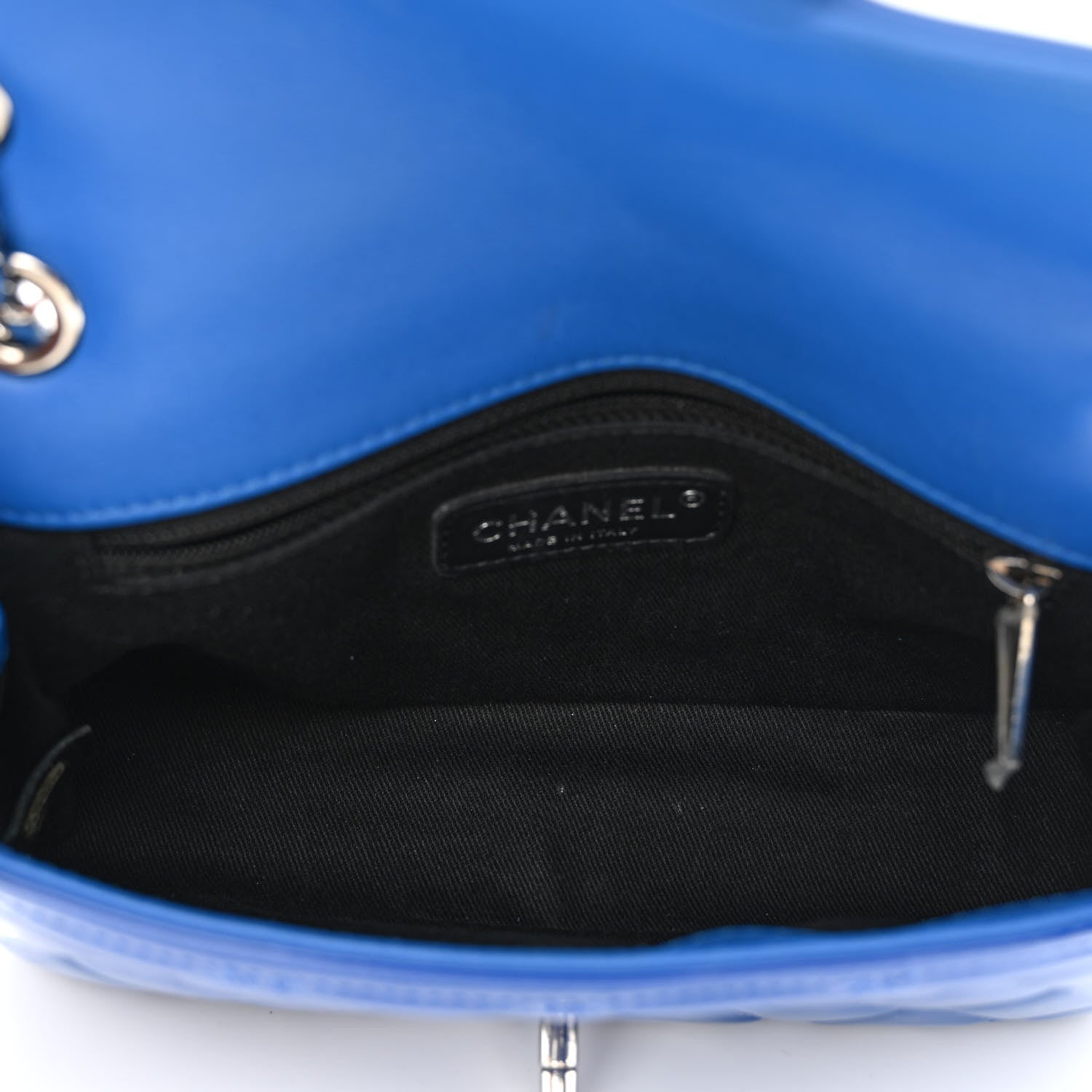 Chanel Patent Quilted Small Coco Shine Flap Blue 5 of 11