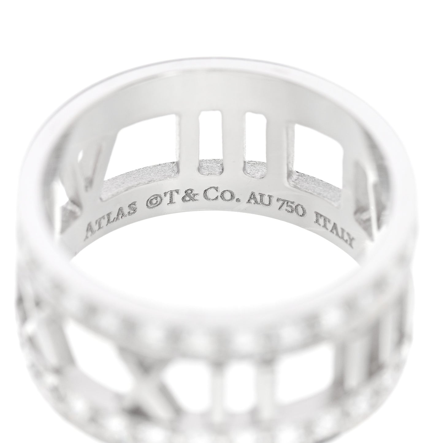 18K White Gold Diamond Wide Atlas Open Ring 49 5