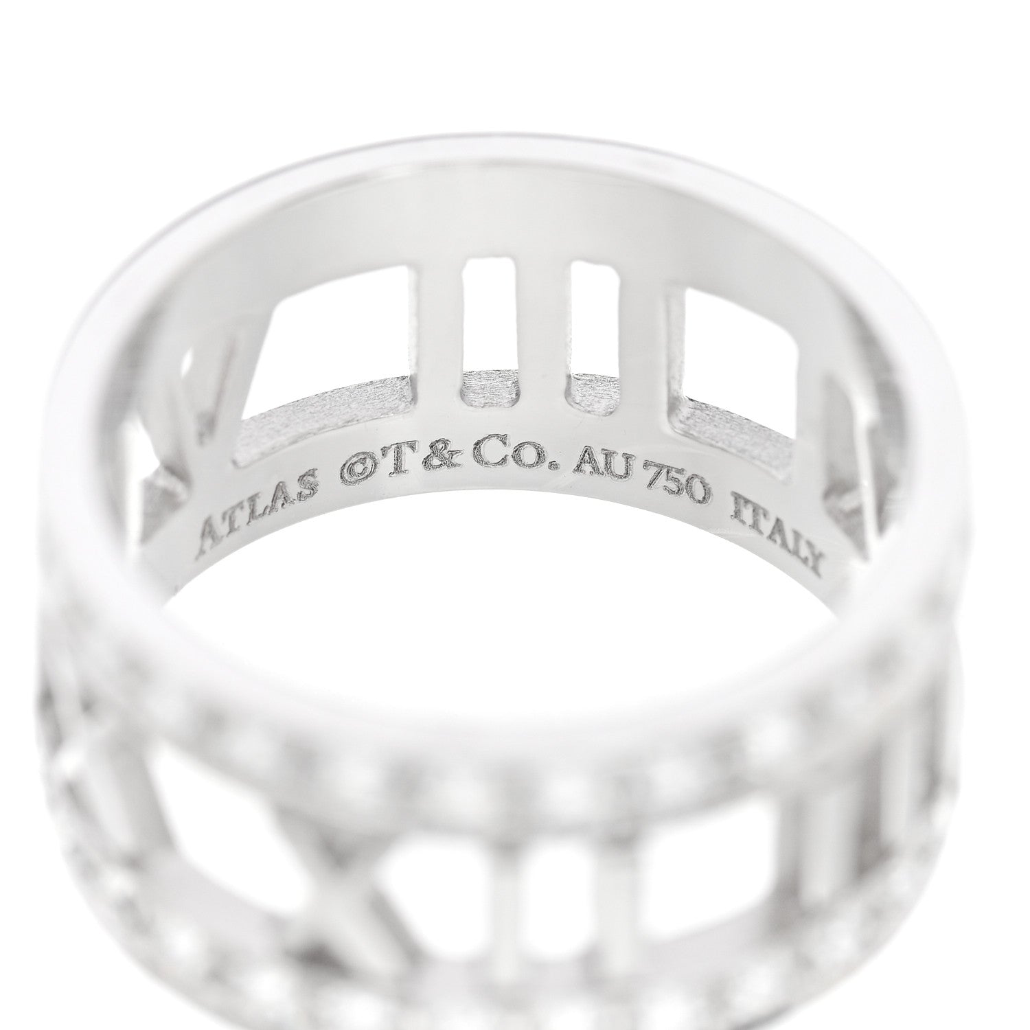 Tiffany 18K White Gold Diamond Wide Atlas Open Ring 49 5 4 of 5