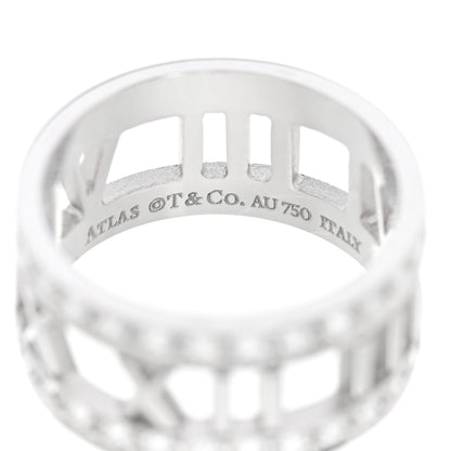 Tiffany 18K White Gold Diamond Wide Atlas Open Ring 49 5 4 of 5