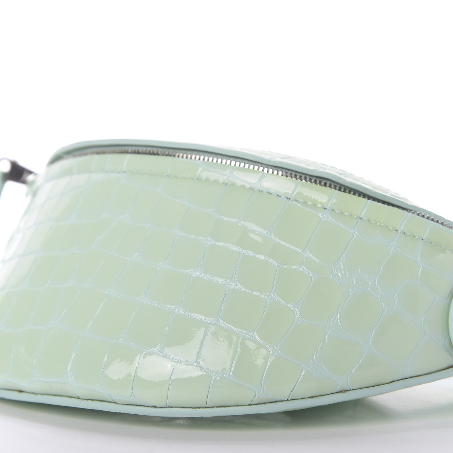 Balenciaga Shiny Calfskin Crocodile Embossed XXS Souvenir Belt Bag Green 7 of 13