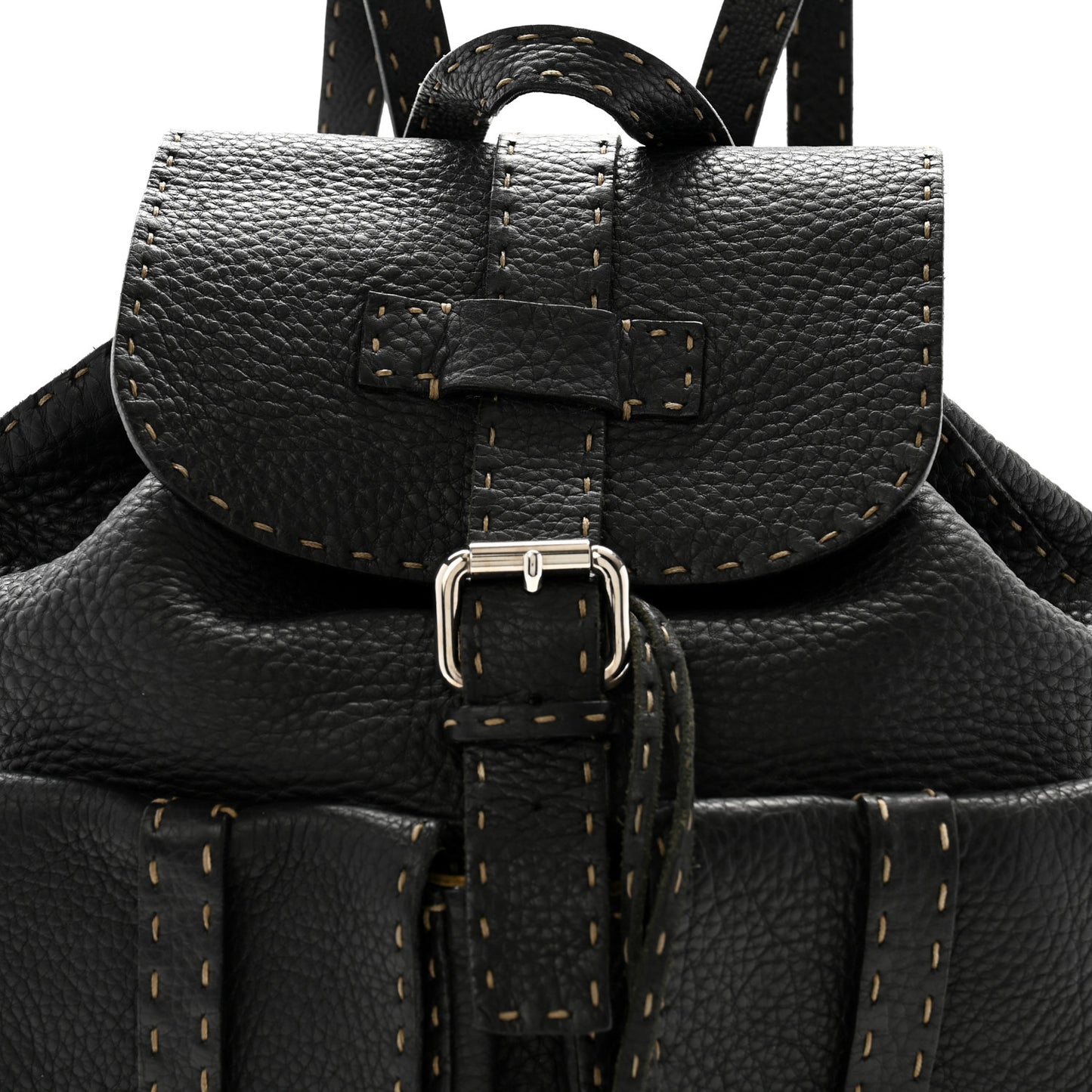 Calfskin Romano Selleria Backpack Black