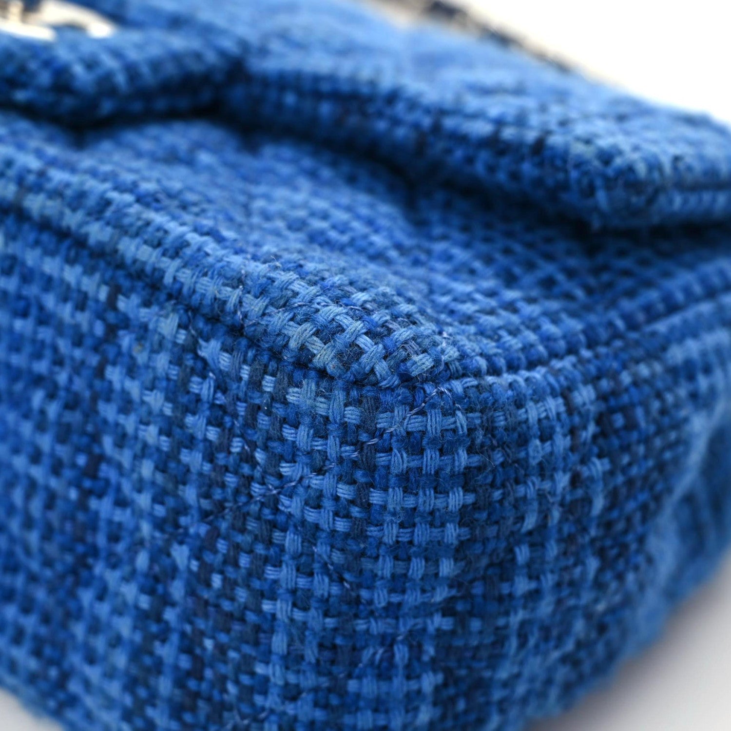Chanel Tweed Quilted Mini Rectangular Flap Navy Blue 6 of 13