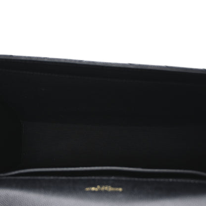 Saint Laurent Grain De Poudre Matelasse Chevron Medium Monogram Satchel Black 5 of 10