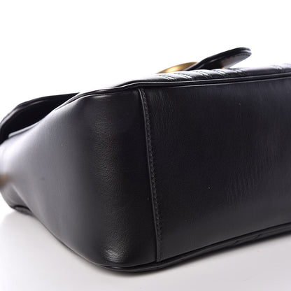 Gucci Calfskin Matelasse Small GG Marmont Top Handle Shoulder Bag Black 5 of 9