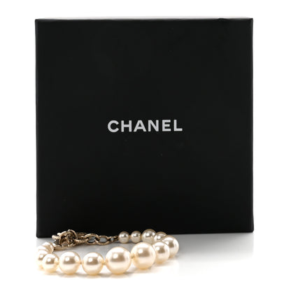 Chanel Graduated Pearl Crystal CC Bracelet Gold 5 of 5