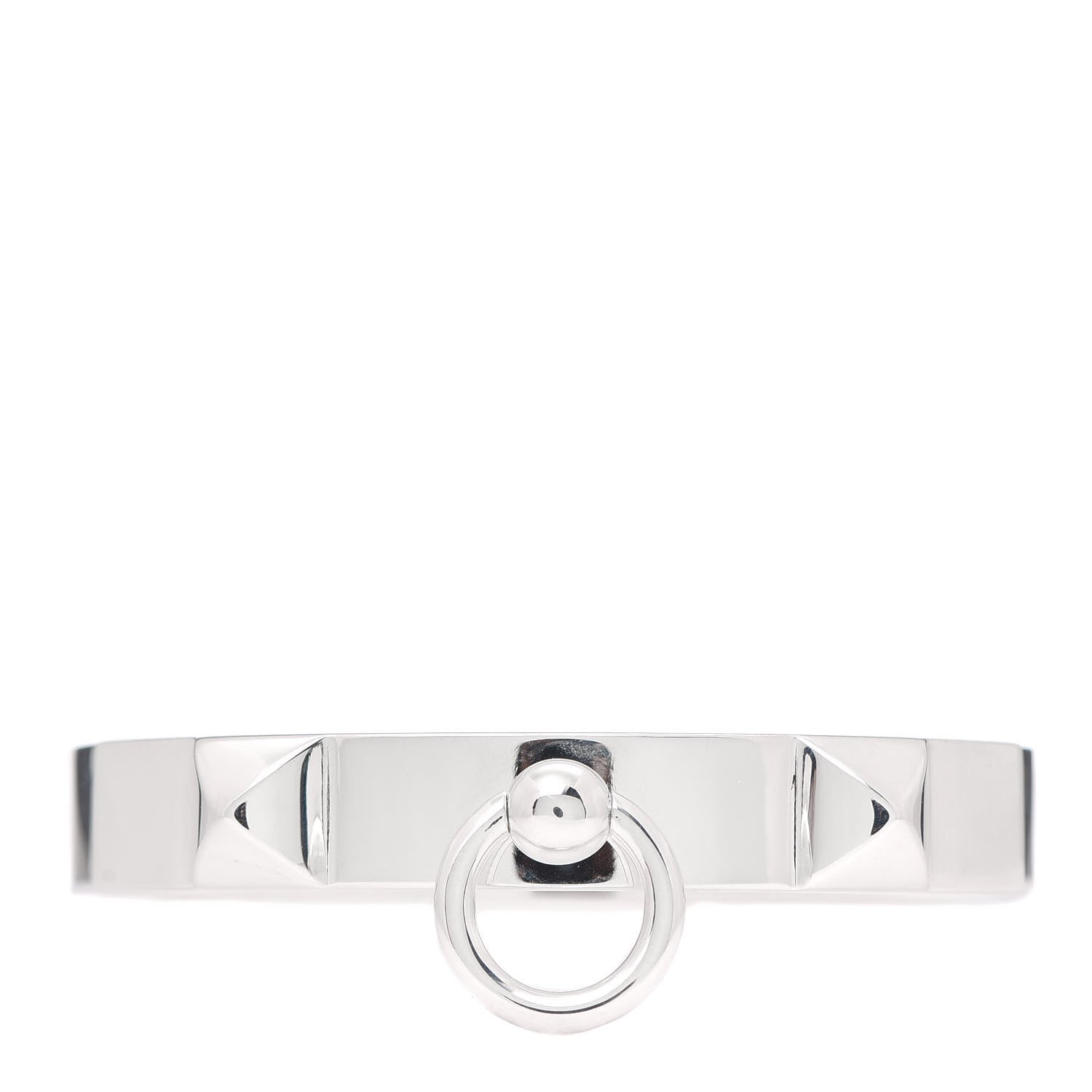 Hermes Sterling Silver PM Collier De Chien Bracelet SH 1 of 6