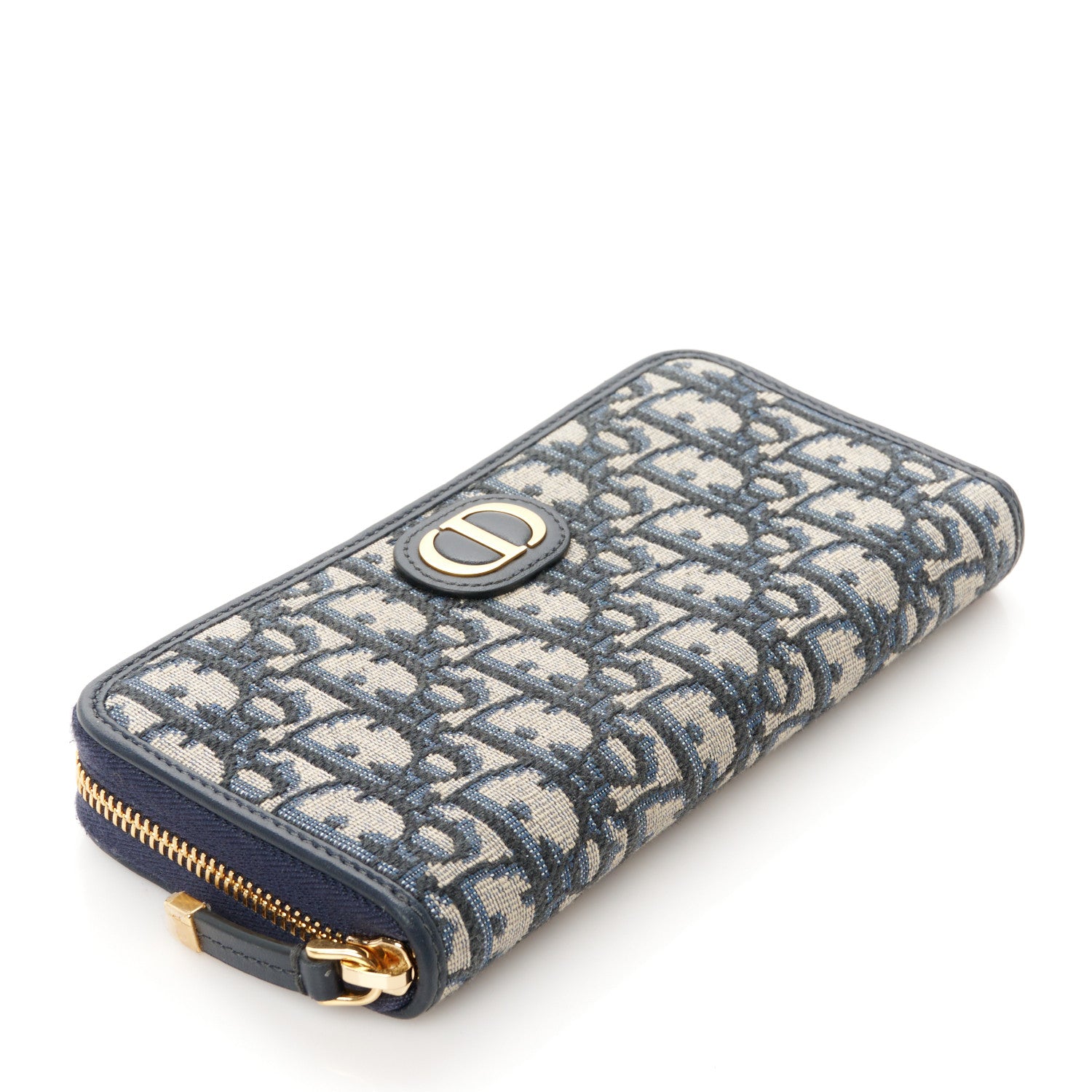 Christian Dior Oblique 30 Montaigne Zip Around Wallet Blue 4 of 10