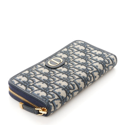Christian Dior Oblique 30 Montaigne Zip Around Wallet Blue 4 of 10