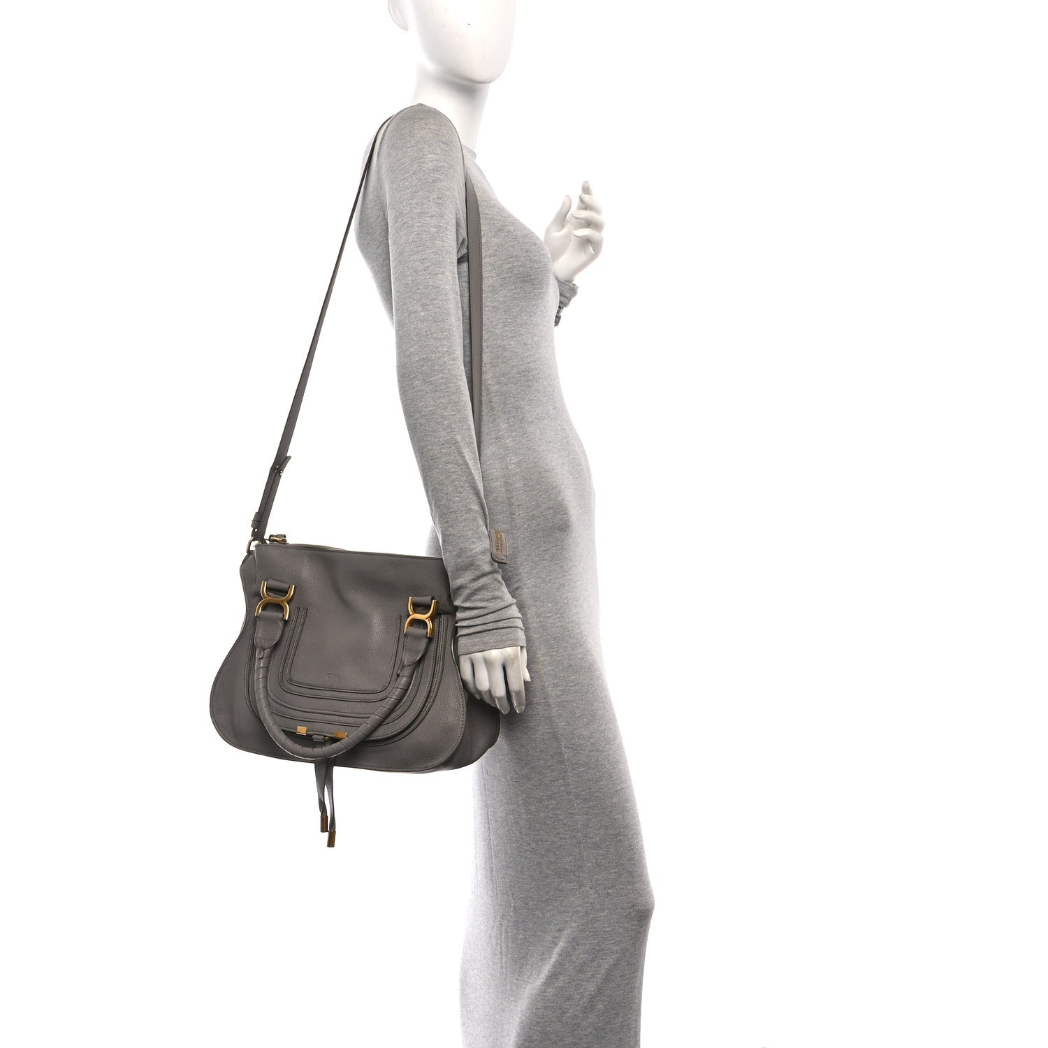 Chloe Calfskin Medium Marcie Satchel Cashmere Grey 2 of 10