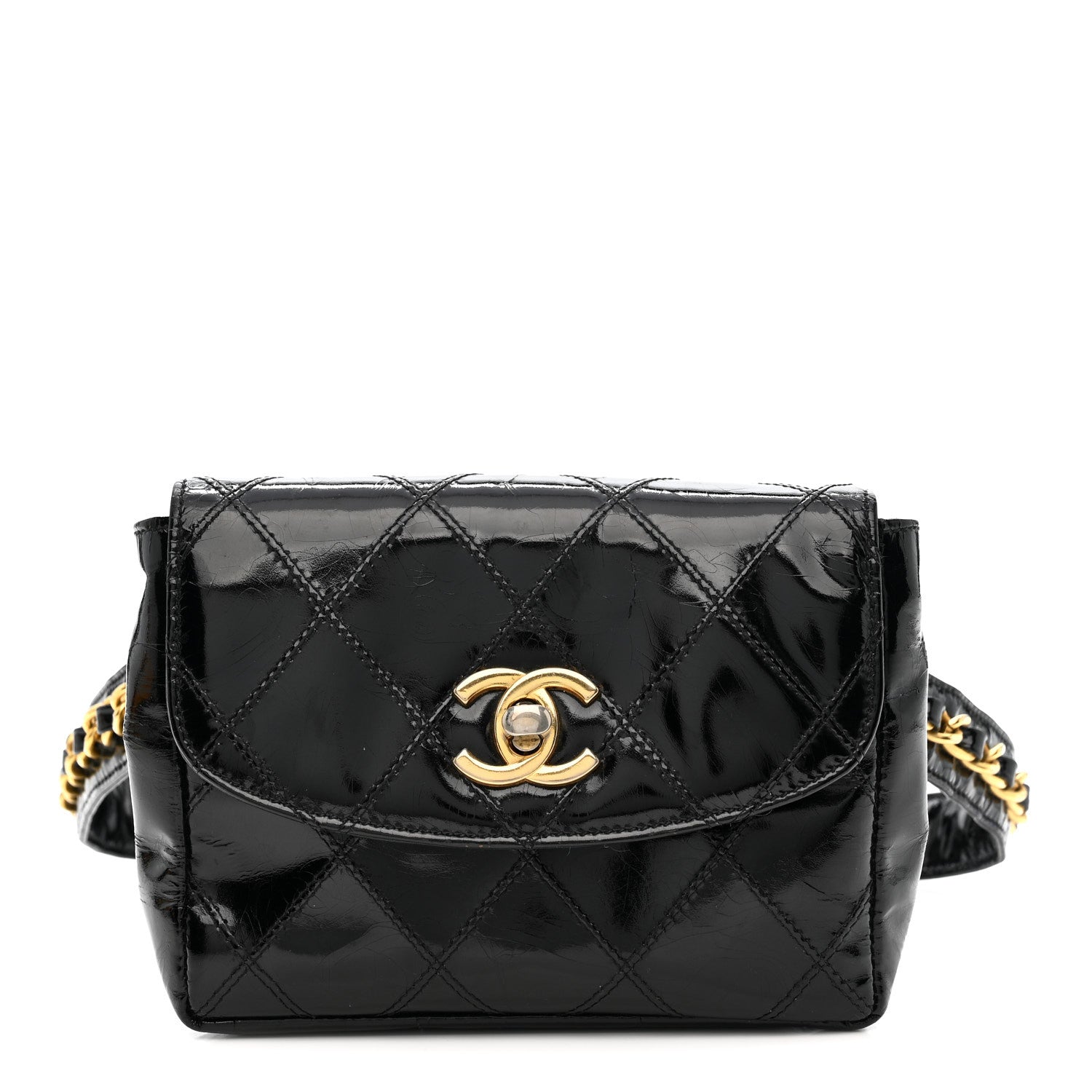 Chanel Patent Flap Waist Belt Bag Black 1 of 22
