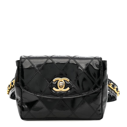 Chanel Patent Flap Waist Belt Bag Black 1 of 22