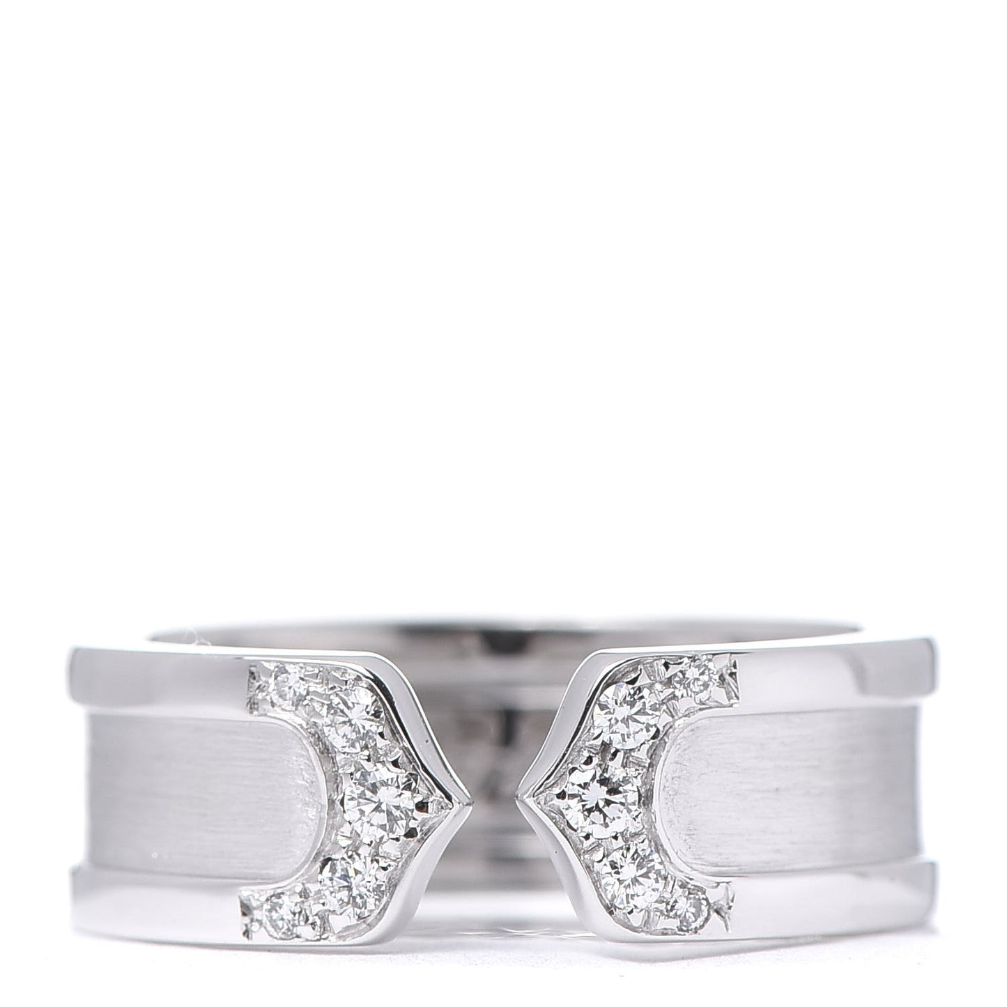 18K White Gold Diamond 6.5mm Logo De Ring 50 5.25