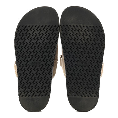 Hermes Suede Goatskin Chaine d'Ancre Womens Chypre Sandals 37.5 Beige Sable 5 of 8
