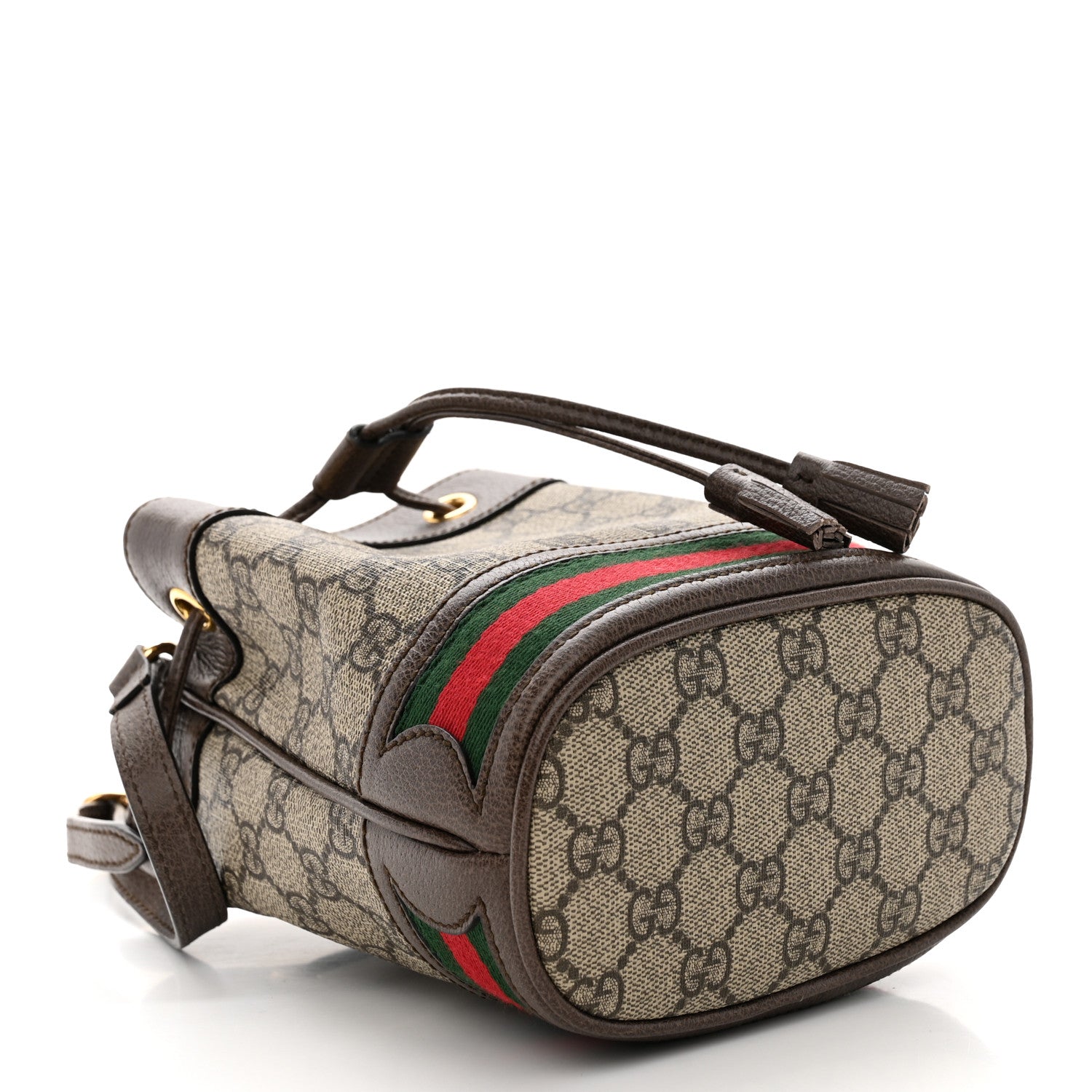 Gucci GG Supreme Monogram Web Small Ophidia Bucket Bag Brown 4 of 12