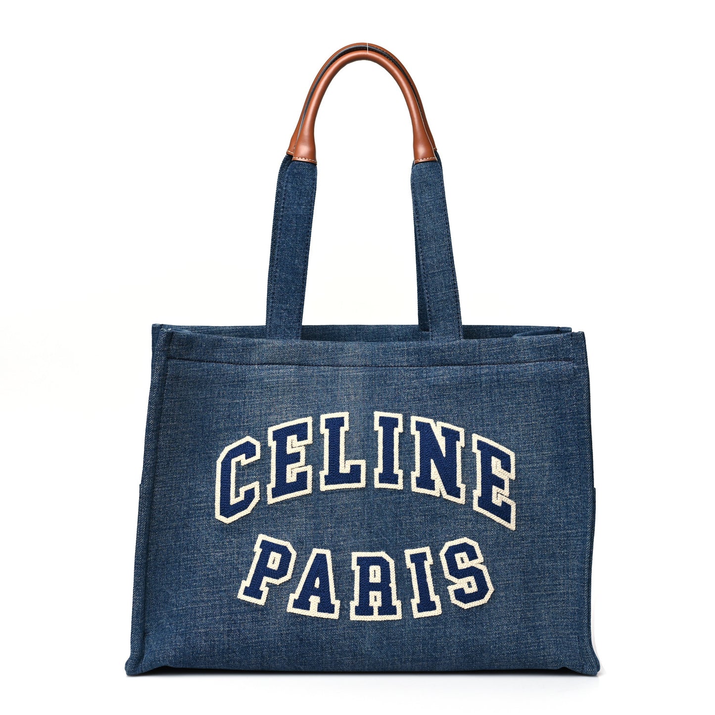 Denim Large Thais Cabas Navy Tan
