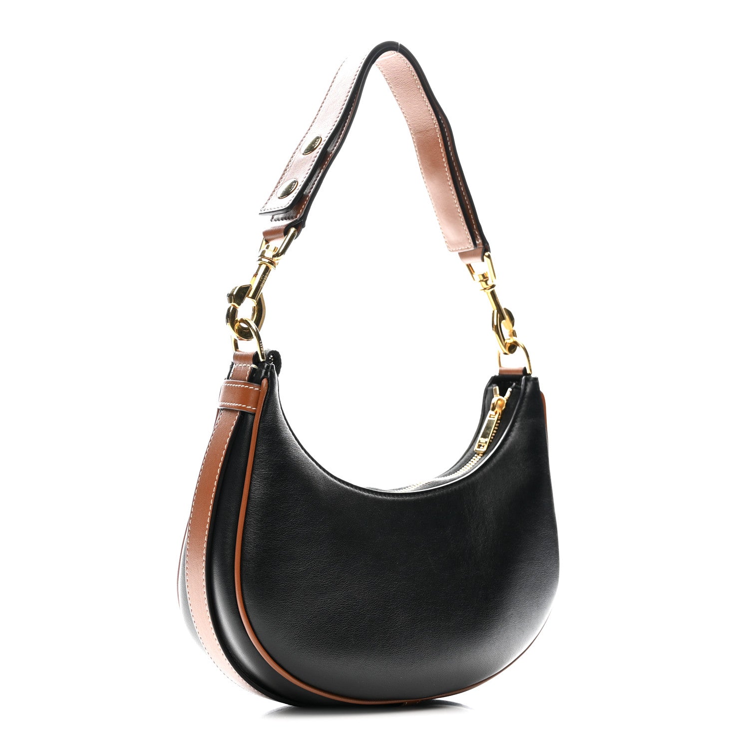 Celine Smooth Calfskin Medium Strap Ava Shoulder Bag Black Tan 3 of 12